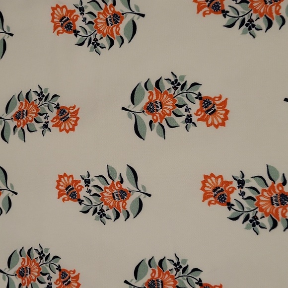 Ann Taylor orange floral a line skirt - Picture 2 of 3